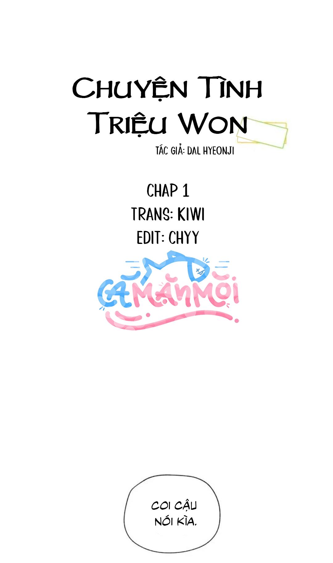 Đọc truyện Chuyện Tình Triệu Won - Chapter 1